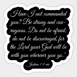 Joshua 1:9 Bible Verse KJV Text Sticker